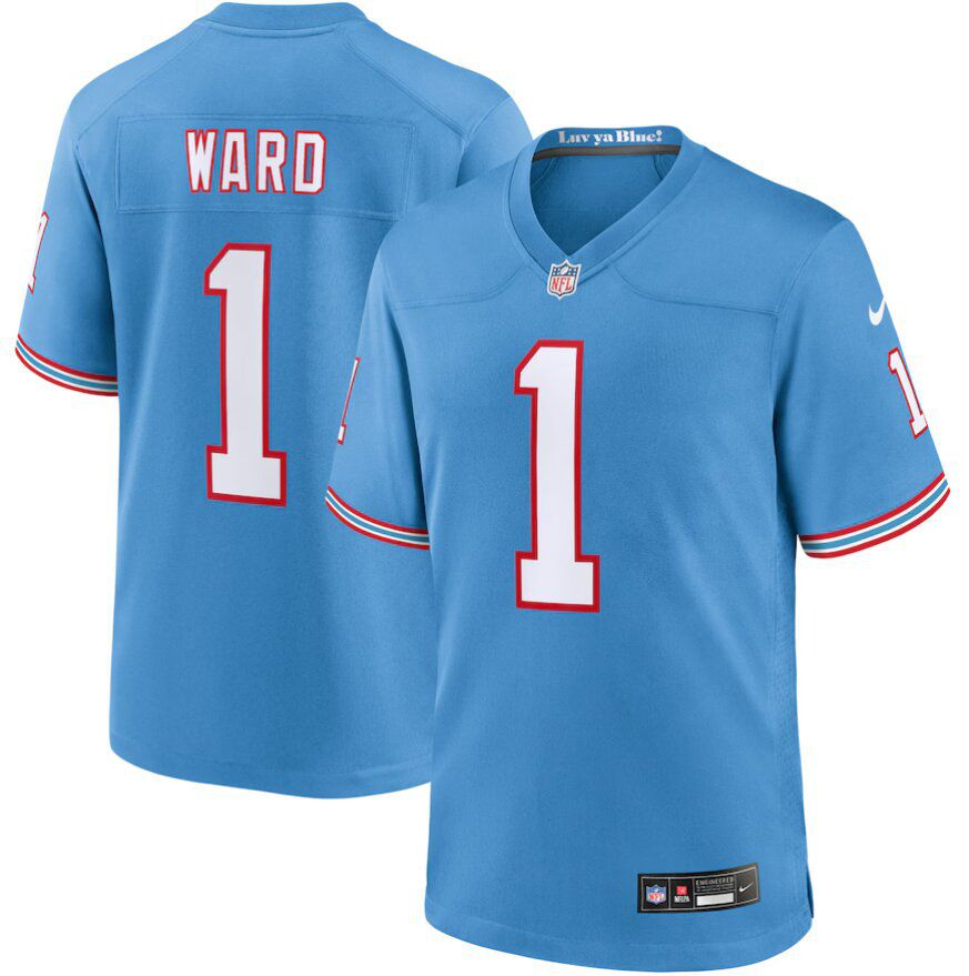 Men Tennessee Titans #1 Cameron Ward light Blue 2025 NFL Draft First Round Pick Nike Jersey->youth nfl jersey->Youth Jersey